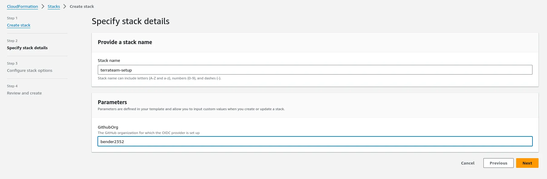 Terrateam Setup CloudFormation Stack Details