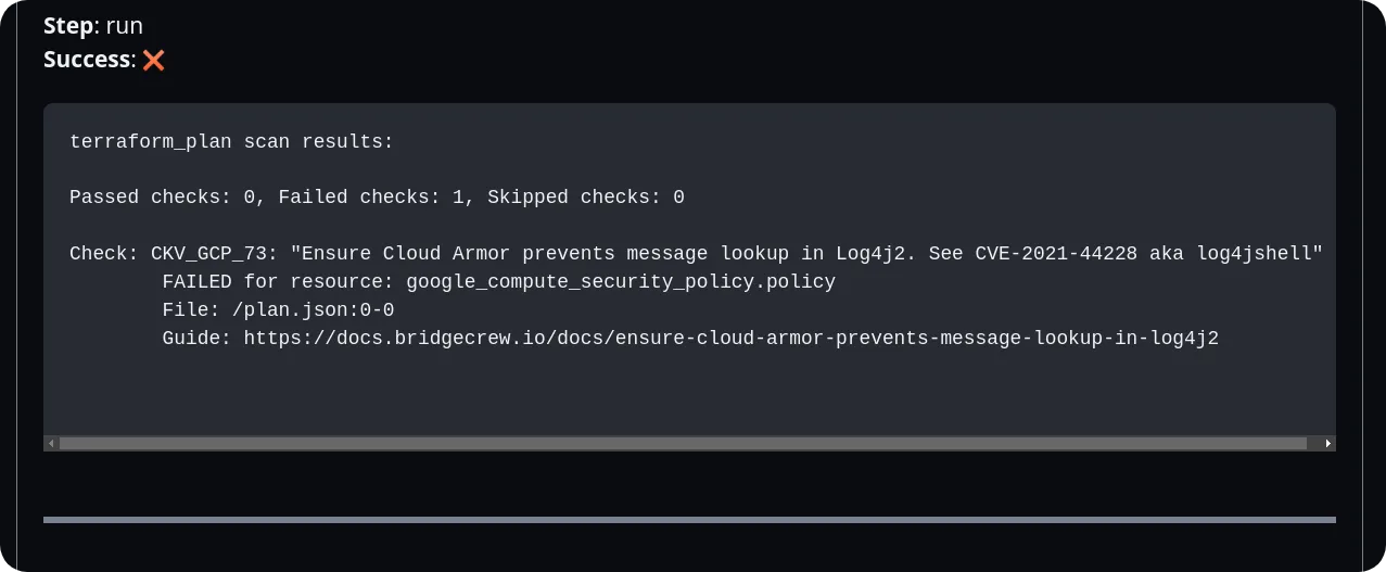 Checkov Plan Failure