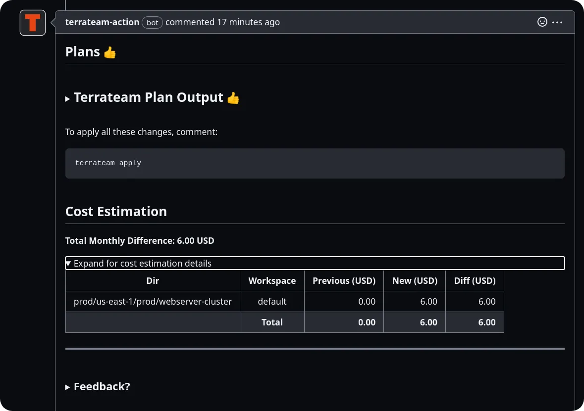 Terragrunt Plan Output